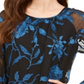 Blusa feminina Alfani Velvet Burnout com manga transparente e estampa floral azul, tamanho médio