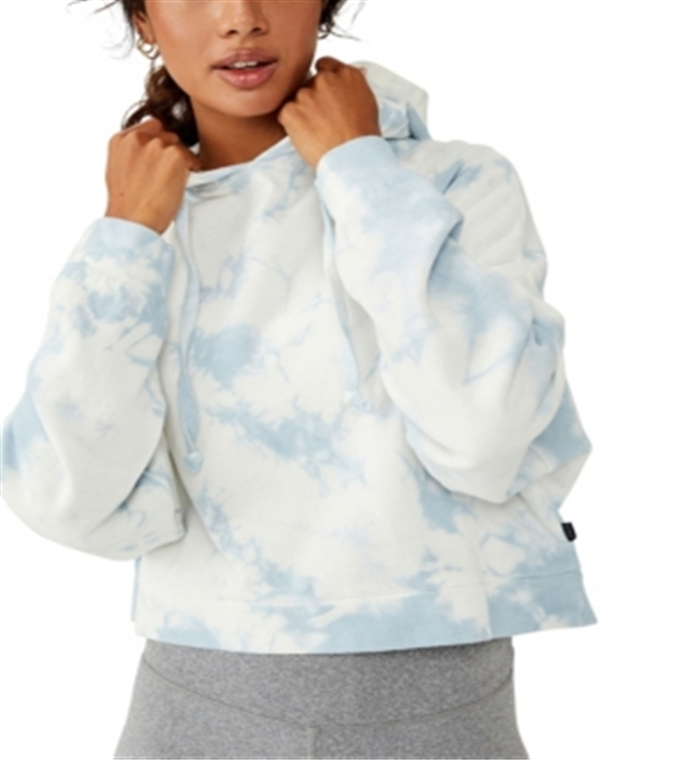 Moletom com capuz feminino Cotton on Cropped Fleece Azul Tamanho Grande