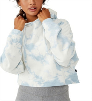 Cotton on Women's Cropped Fleece Hoodie Blue Size Large