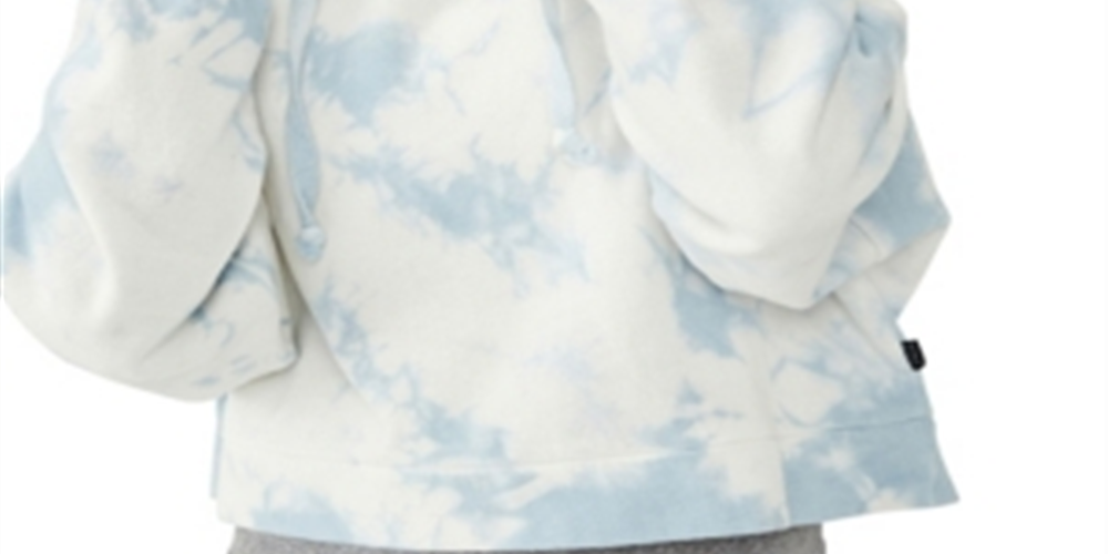 Moletom com capuz feminino Cotton on Cropped Fleece Azul Tamanho Grande