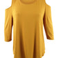JM Collection Top feminino com ombros descobertos, amarelo, tamanho XX-G
