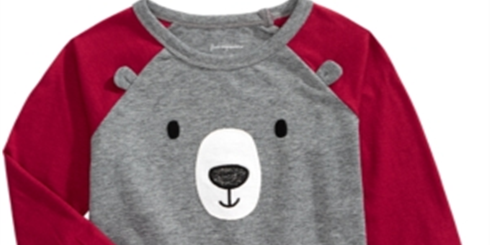 Camiseta infantil First Impressions Bear Face para meninos, cinza, tamanho 4T