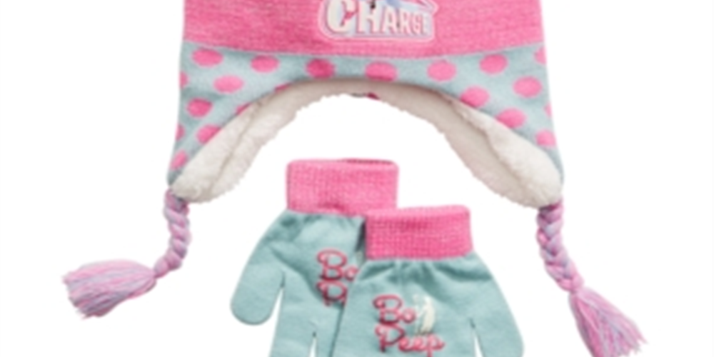 Conjunto de 2 peças de chapéu e luvas Bo Peep Heidi da Disney Big Girl's Toy Story, rosa, tamanho único