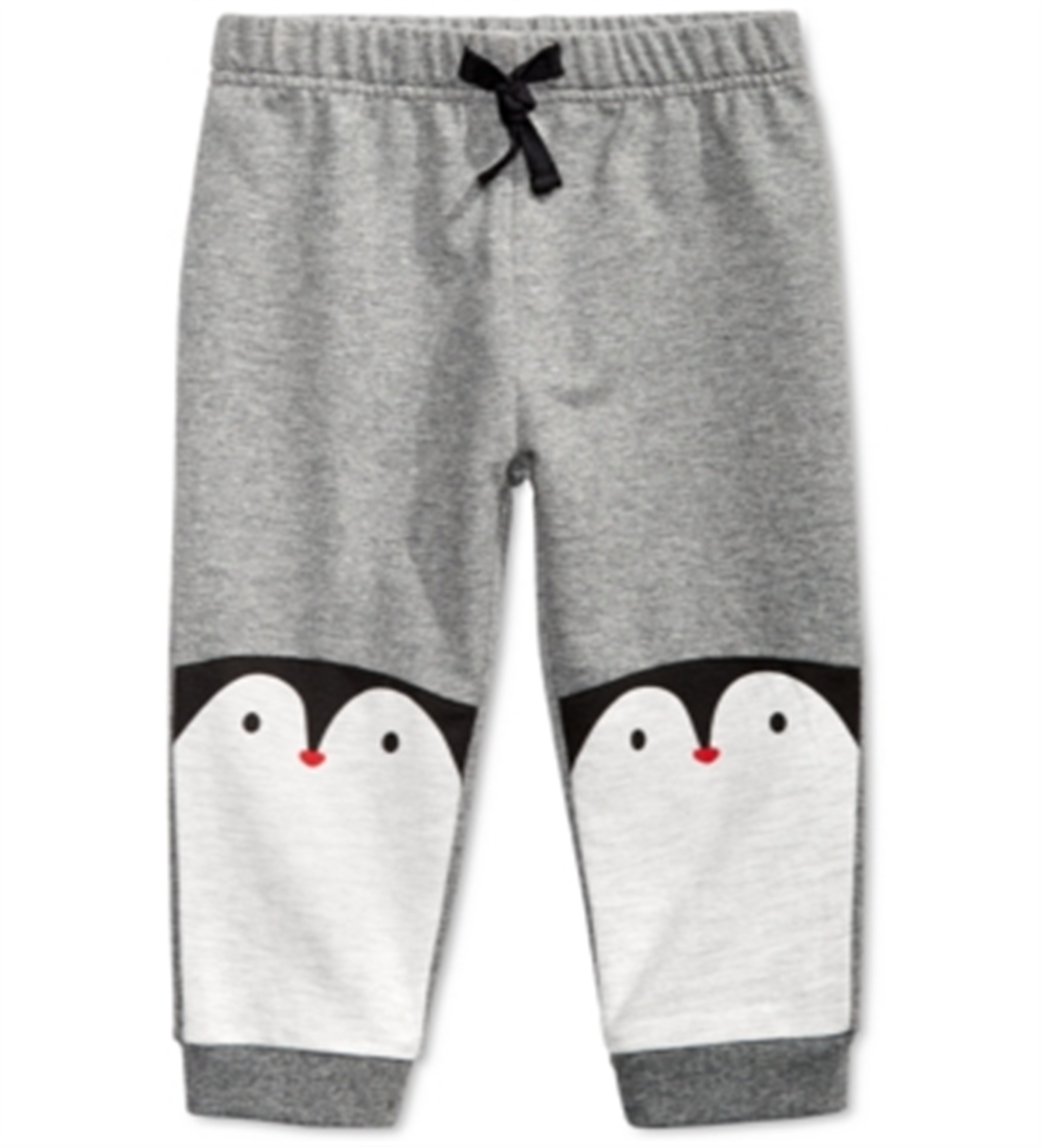 Calça Jogger Infantil Pinguins First Impressions Cinza Tamanho 6-9M