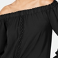 Blusa ombro a ombro feminina INC International Concepts, preta, tamanho grande