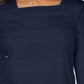 Karen Scott Blusa Feminina de Renda com Gola Quadrada e Manga 3/4 Azul Tamanho Pequeno