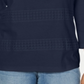 Karen Scott Blusa Feminina de Renda com Gola Quadrada e Manga 3/4 Azul Tamanho Pequeno