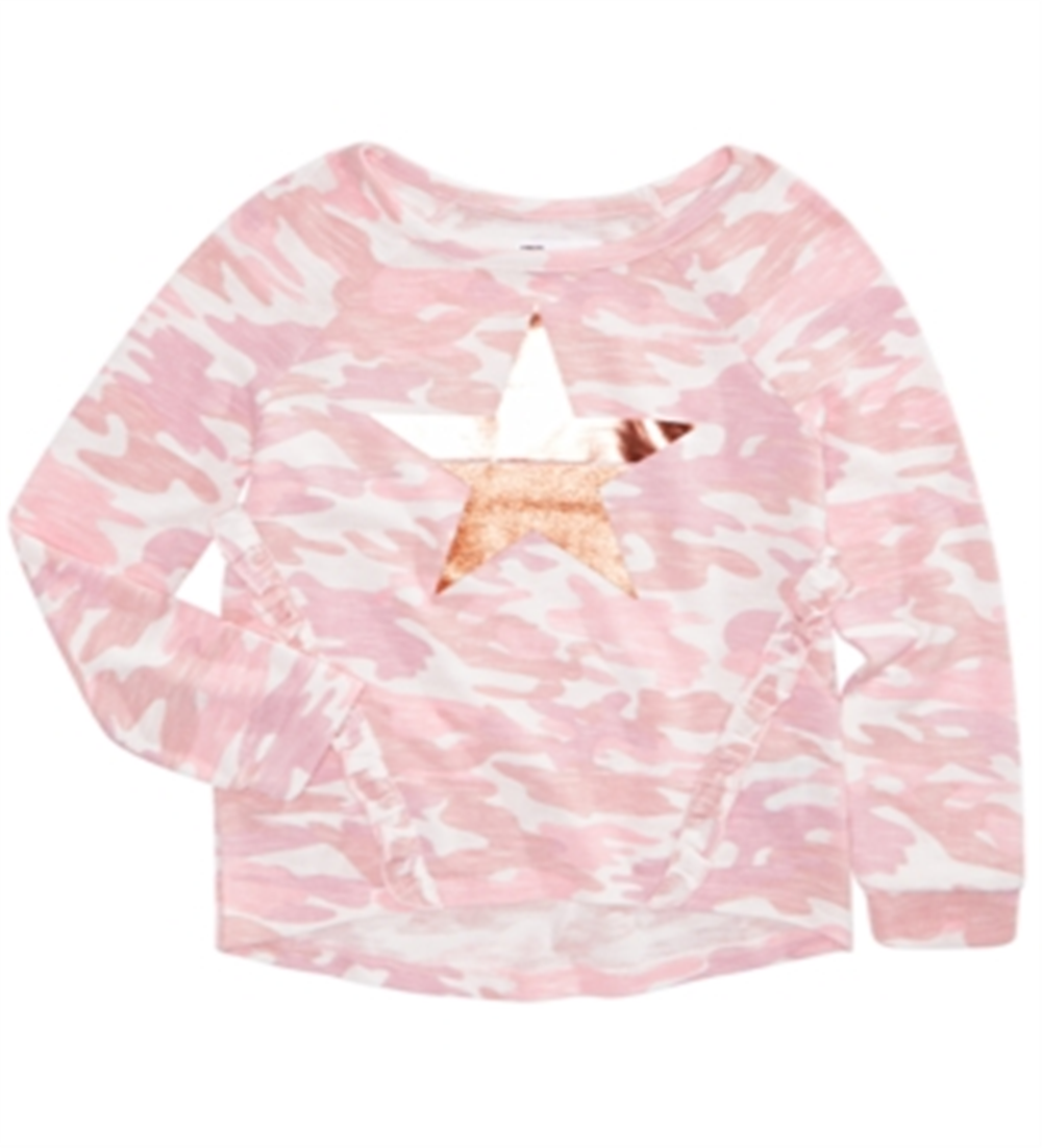 Top estampado camuflado Epic Threads Big Girl's rosa tamanho grande