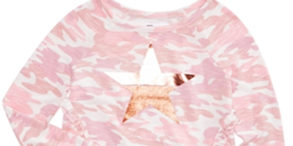 Top estampado camuflado Epic Threads Big Girl's rosa tamanho grande