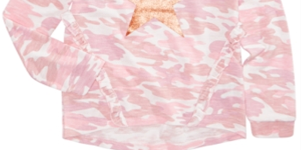 Top estampado camuflado Epic Threads Big Girl's rosa tamanho grande