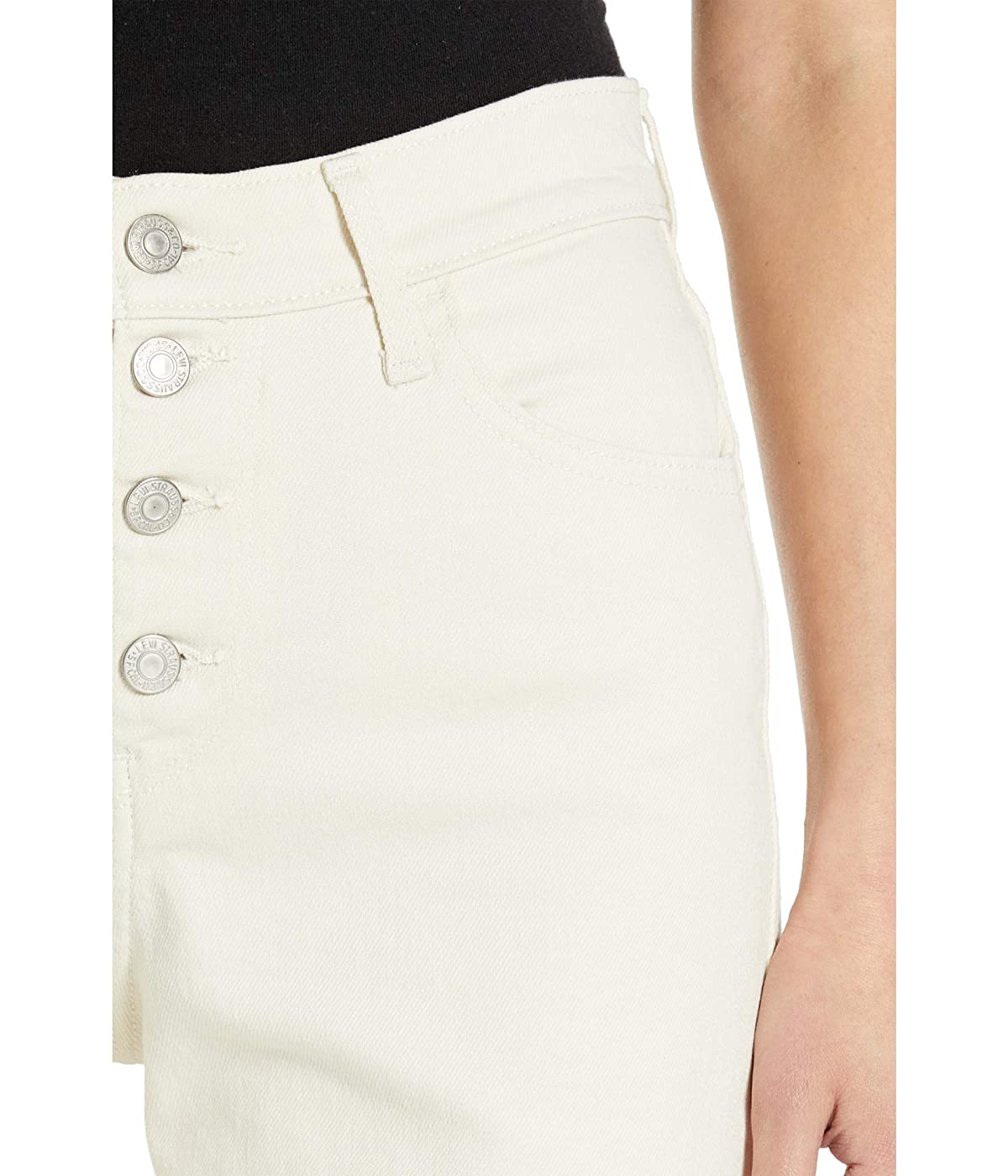 Calça jeans feminina Levi's Mile High Wide Leg, branca, tamanho 27x25