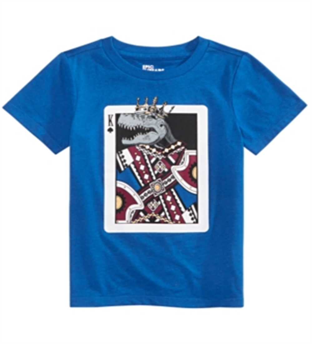 Camiseta infantil Epic Threads Little Boy's King Card, azul, tamanho 7