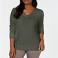 Karen Scott Suéter Feminino Basket Stitch Verde Tamanho P