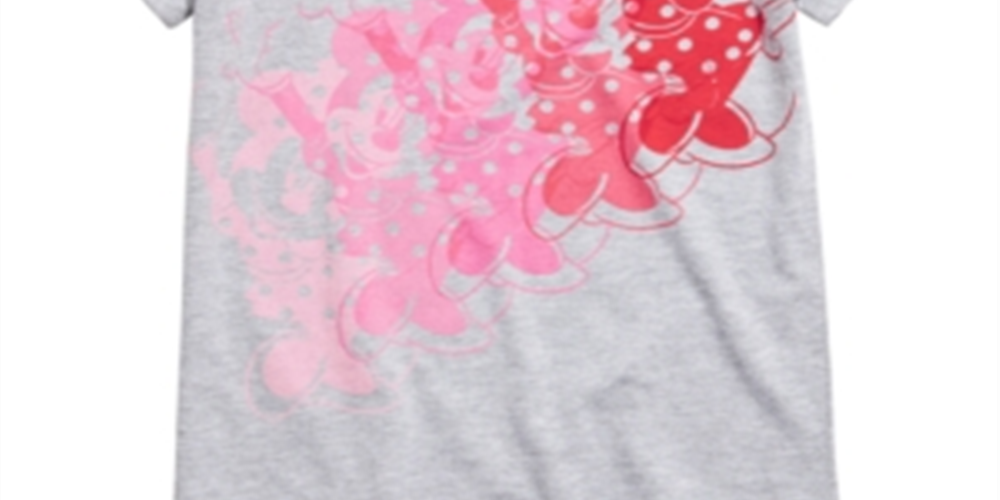 Camiseta Disney Big Girl's Minnie Mouse Cinza Tamanho Grande