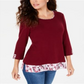 Karen Scott Blusa Feminina Estampada Vermelha Tamanho Pequeno P