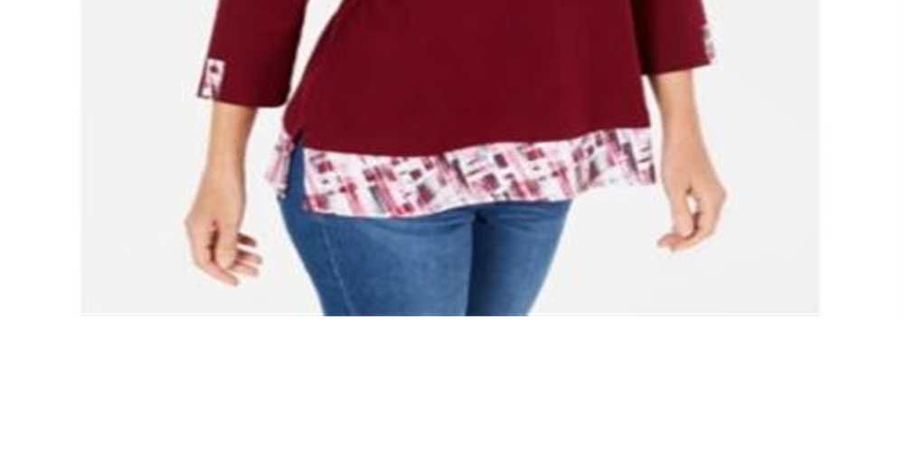 Karen Scott Blusa Feminina Estampada Vermelha Tamanho Pequeno P