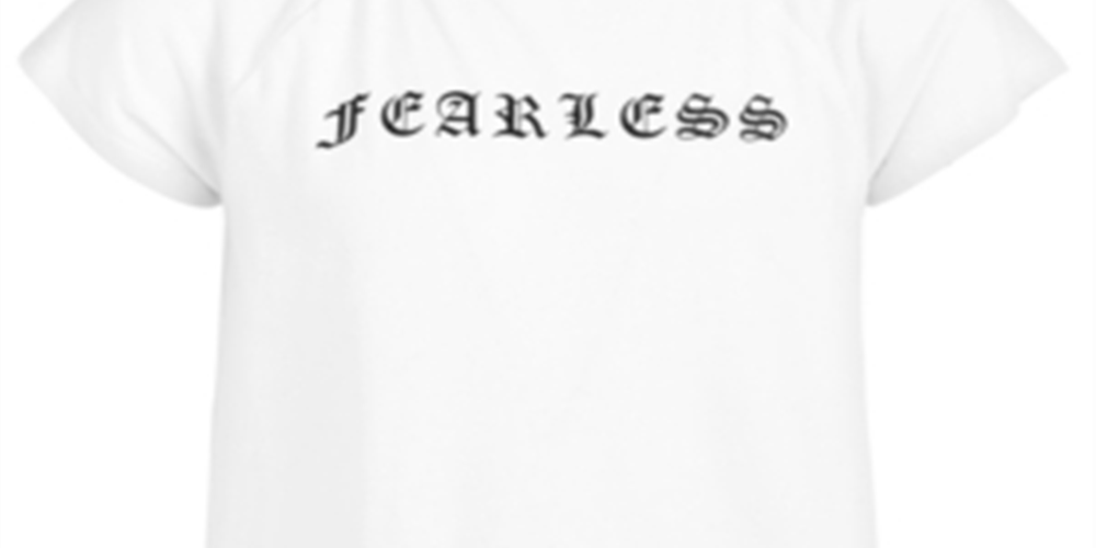 Camiseta estampada feminina Ideology Big, costas cruzadas, branca, tamanho médio