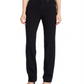 Jeans feminino estilo &amp; co com controle de barriga, perna reta, preto, tamanho 6