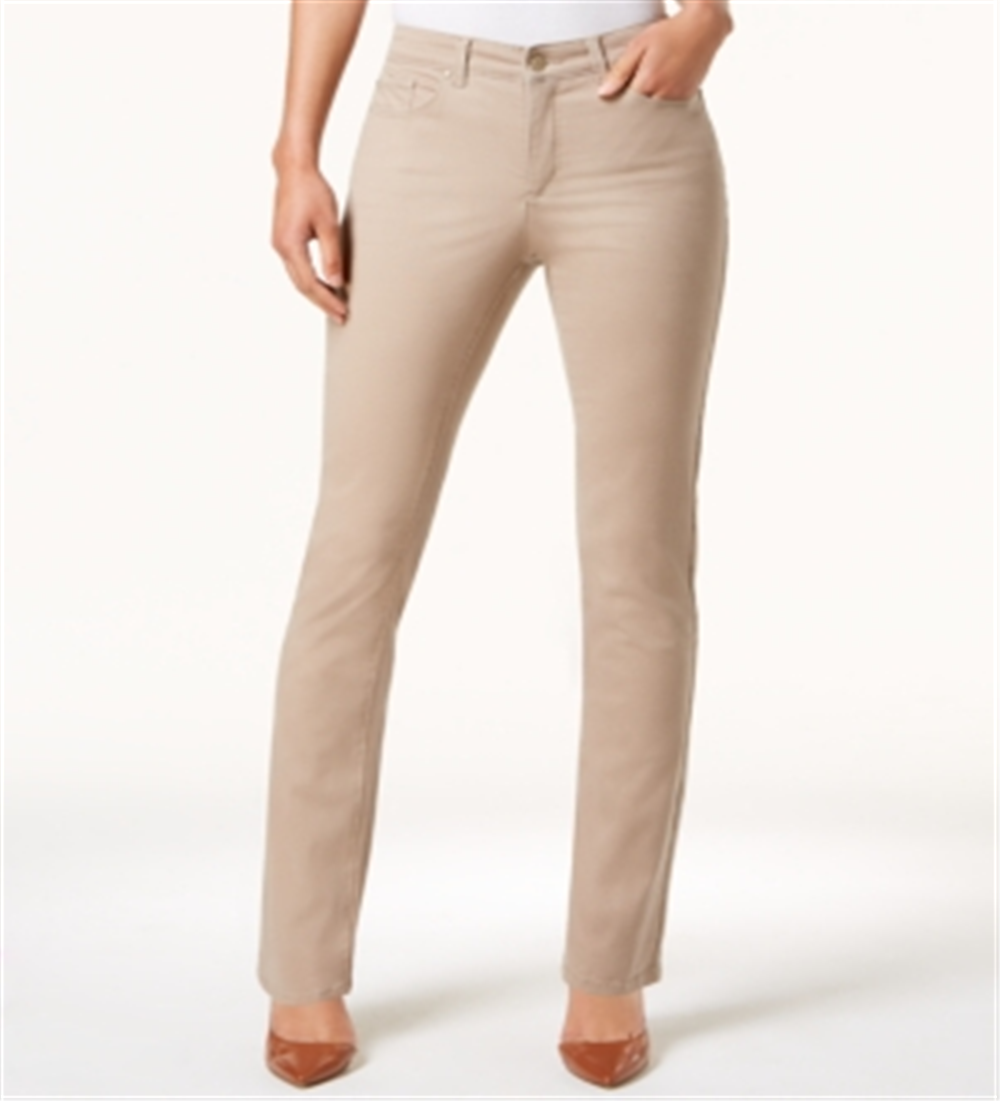 Calça jeans feminina Lexington reta, marrom, tamanho 4, Charter Club