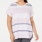 Camiseta Calvin Klein Plus Vista Listrada Feminina Rosa Tamanho 2X