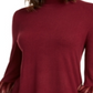 Alfani Suéter túnica feminino com punho de pele sintética e gola simulada, tamanho pequeno, vermelho, extrapequeno