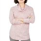 Suéter feminino de malha waffle com gola alta estilo &amp; co, roxo, tamanho grande