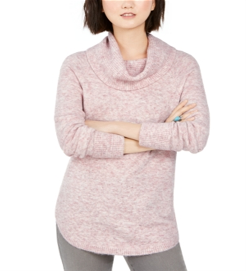 Suéter feminino de malha waffle com gola alta estilo &amp; co, roxo, tamanho grande