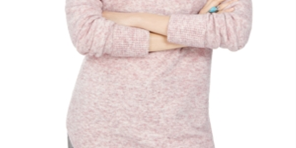 Suéter feminino de malha waffle com gola alta estilo &amp; co, roxo, tamanho grande