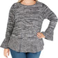 Suéter feminino plus size mesclado com babados e bainha cinza tamanho 1X da Style &amp; Co