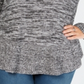 Suéter feminino plus size mesclado com babados e bainha cinza tamanho 1X da Style &amp; Co