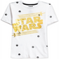 Camiseta infantil Star Wars com logotipo metálico para meninos, branca, tamanho 6