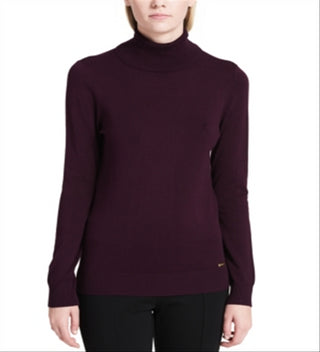 Calvin Klein Suéter Feminino Gola Alta Roxo Tamanho XS