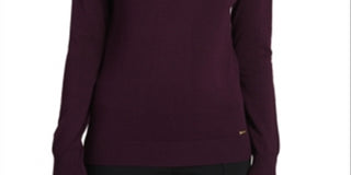 Calvin Klein Suéter Feminino Gola Alta Roxo Tamanho XS