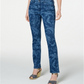Calça jeans feminina Charter Club estampada Lexington reta azul tamanho 14 pequena