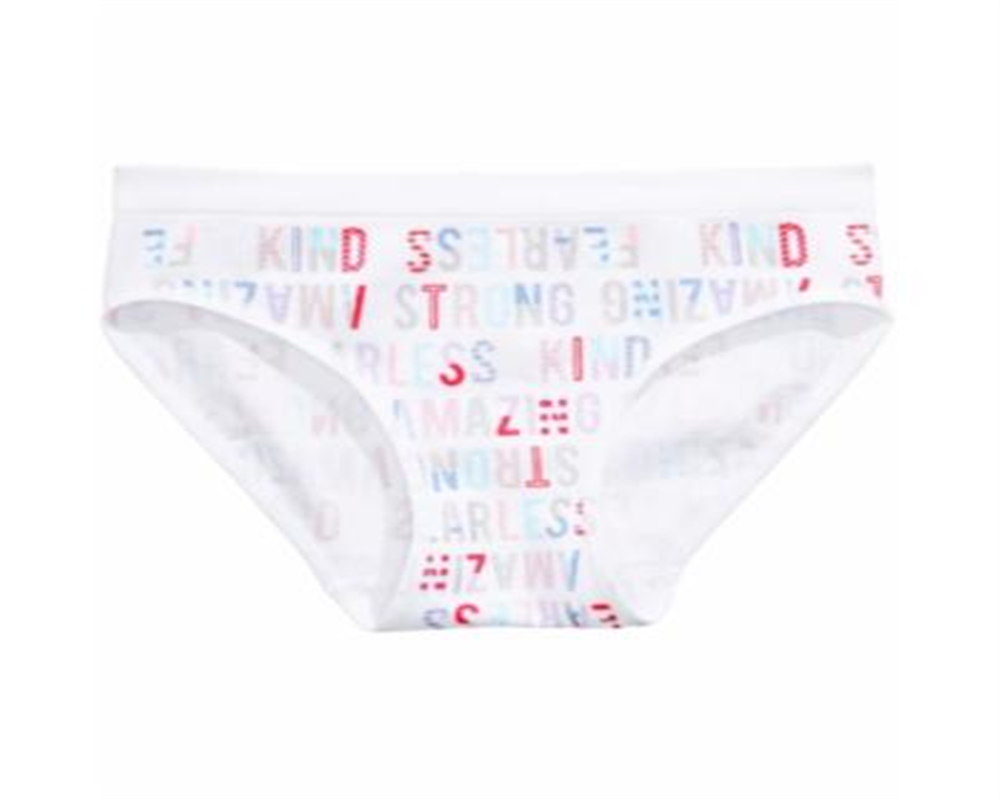 Maidenform Roupa íntima hipster estampada sem costura para meninas pequenas e grandes, branca, tamanho médio