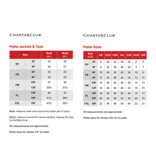 Camisa feminina listrada de algodão bordada Charter Club, azul e branca, tamanho pequeno e médio