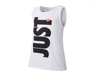 Camiseta regata Nike Sportswear Just Do It Graphic para meninos, branca, tamanho X-G
