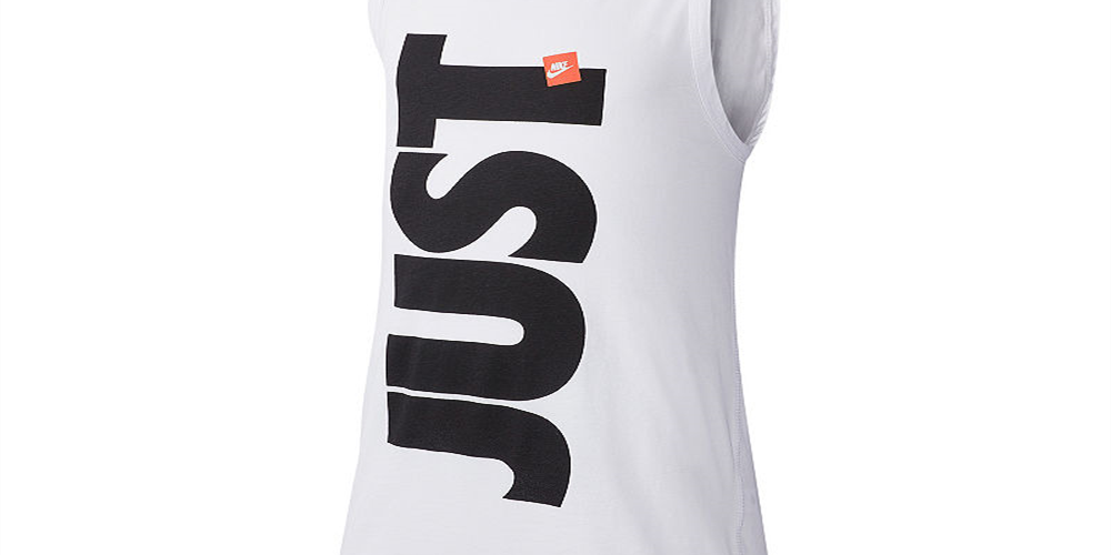Camiseta regata Nike Sportswear Just Do It Graphic para meninos, branca, tamanho X-G