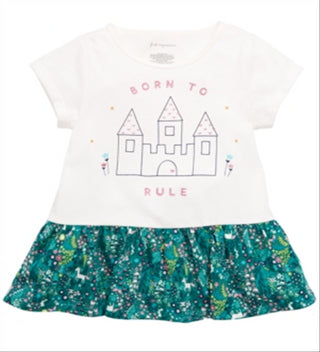 Túnica de algodão com peplum para bebês First Impressions, tamanho 24 MO