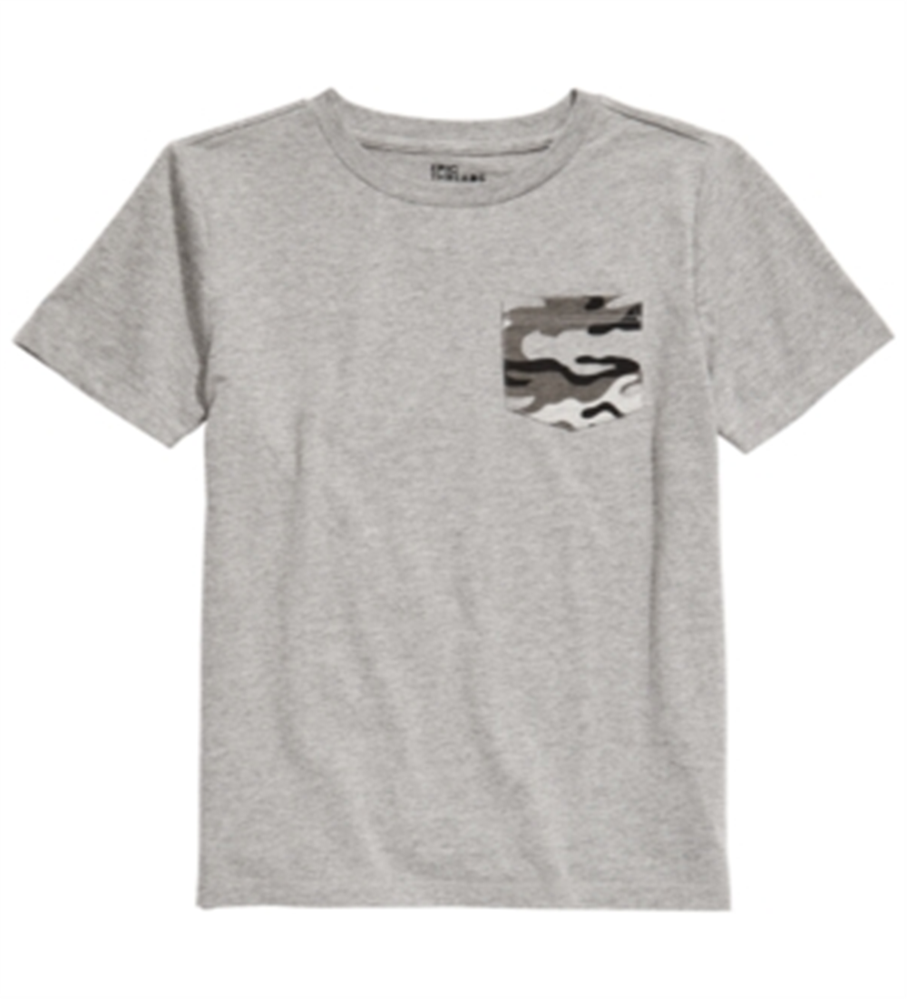 Camiseta camuflada com bolso para meninos Epic Threads, cinza, tamanho 6