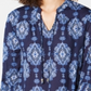 Túnica feminina com estampa de renda e manga sino, estilo &amp; co, azul, tamanho extrapequeno