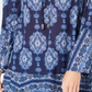 Túnica feminina com estampa de renda e manga sino, estilo &amp; co, azul, tamanho extrapequeno