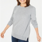 Karen Scott Suéter Feminino Gola Redonda com Fenda Lateral Cinza Tamanho XS