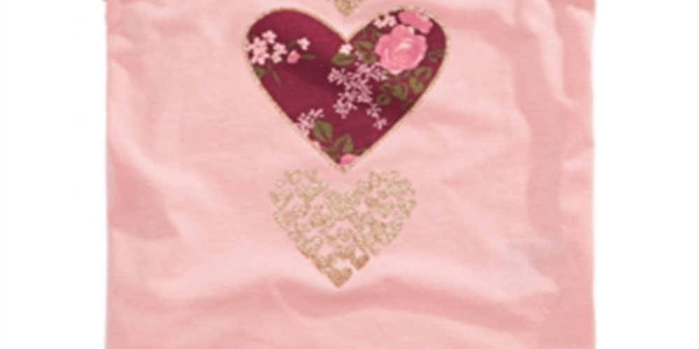Camiseta infantil Epic Threads Little Girl's Hearts, rosa, tamanho 6