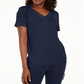 Camiseta feminina Karen Scott de algodão com decote em V e estampa recortada, azul, tamanho médio