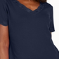 Camiseta feminina Karen Scott de algodão com decote em V e estampa recortada, azul, tamanho médio