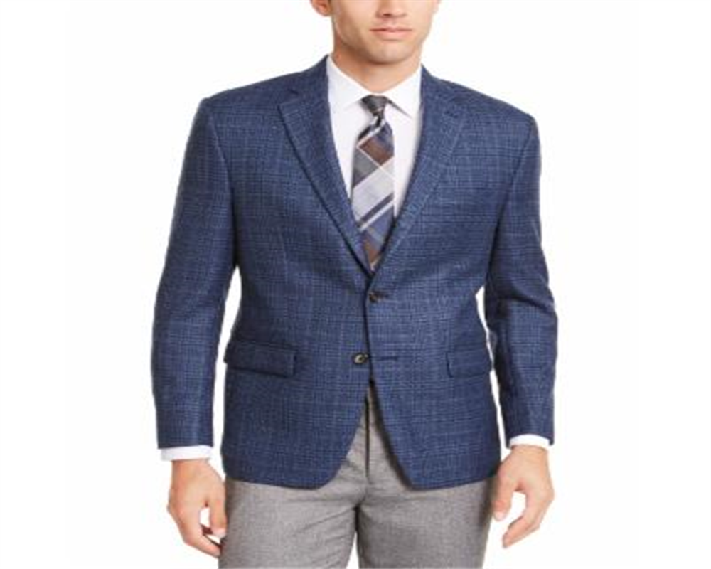 Lauren Ralph Lauren Masculino Classic-Fit UltraFlex Stretch Azul Xadrez Casaco Esportivo Azul Tamanho 40R