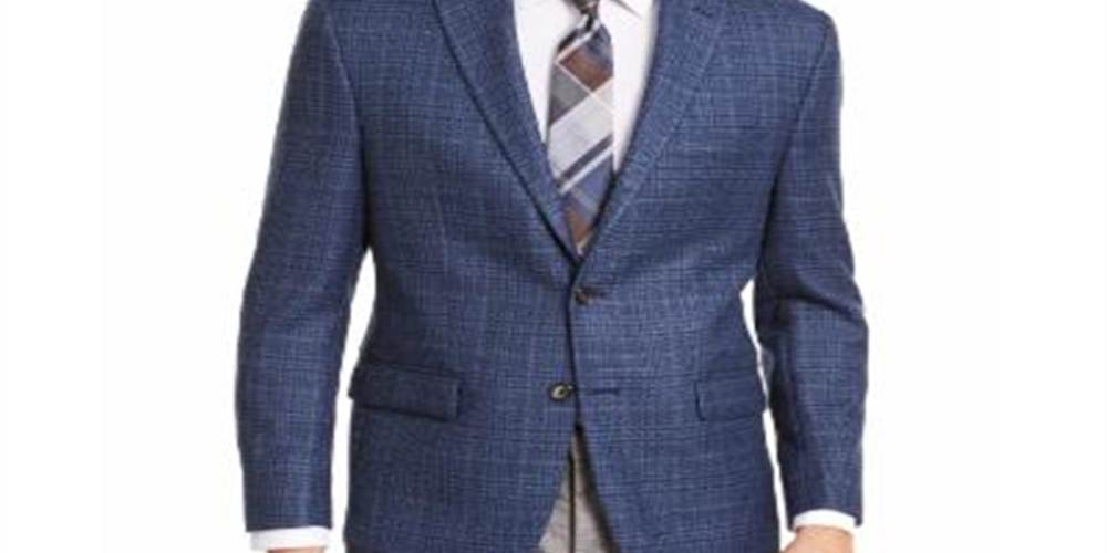 Lauren Ralph Lauren Masculino Classic-Fit UltraFlex Stretch Azul Xadrez Casaco Esportivo Azul Tamanho 40R