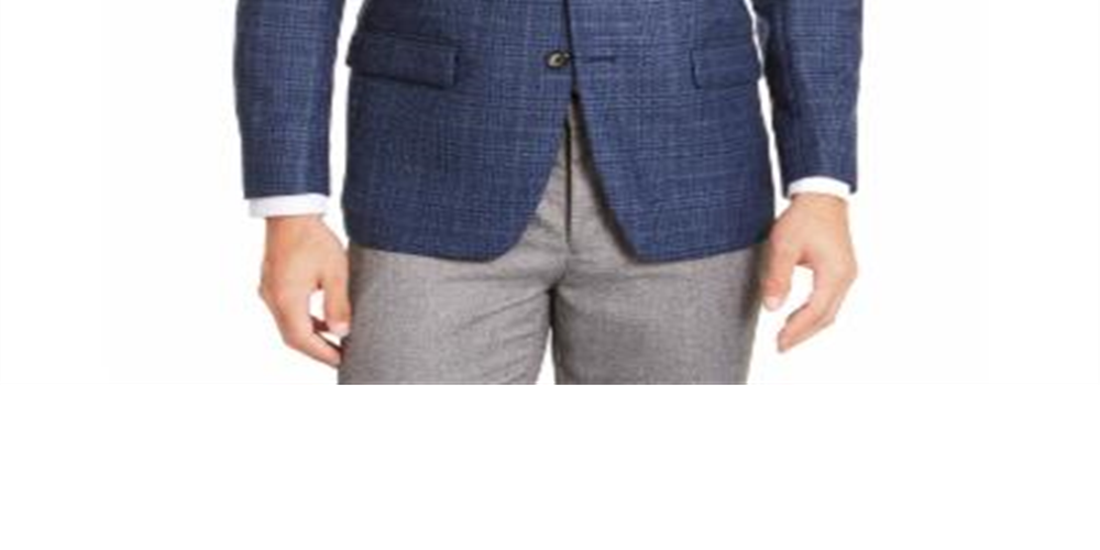 Lauren Ralph Lauren Masculino Classic-Fit UltraFlex Stretch Azul Xadrez Casaco Esportivo Azul Tamanho 40R