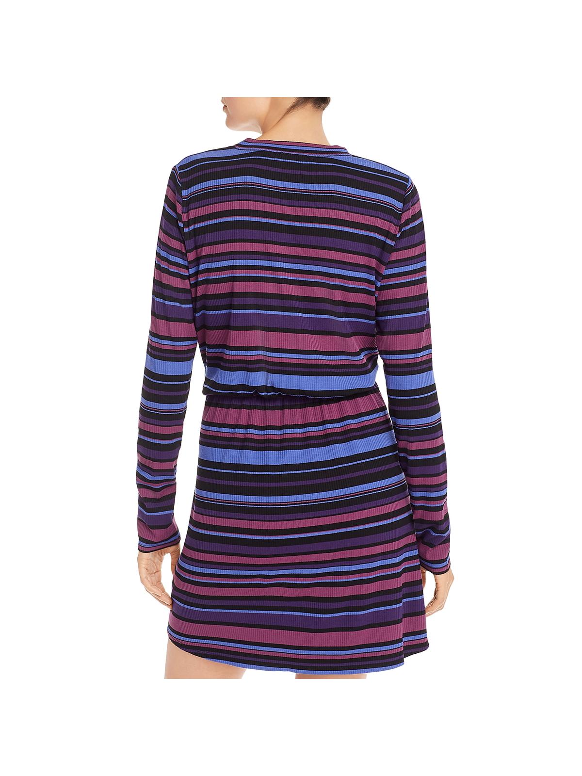 Vestido casual listrado Parker feminino, roxo, tamanho pequeno